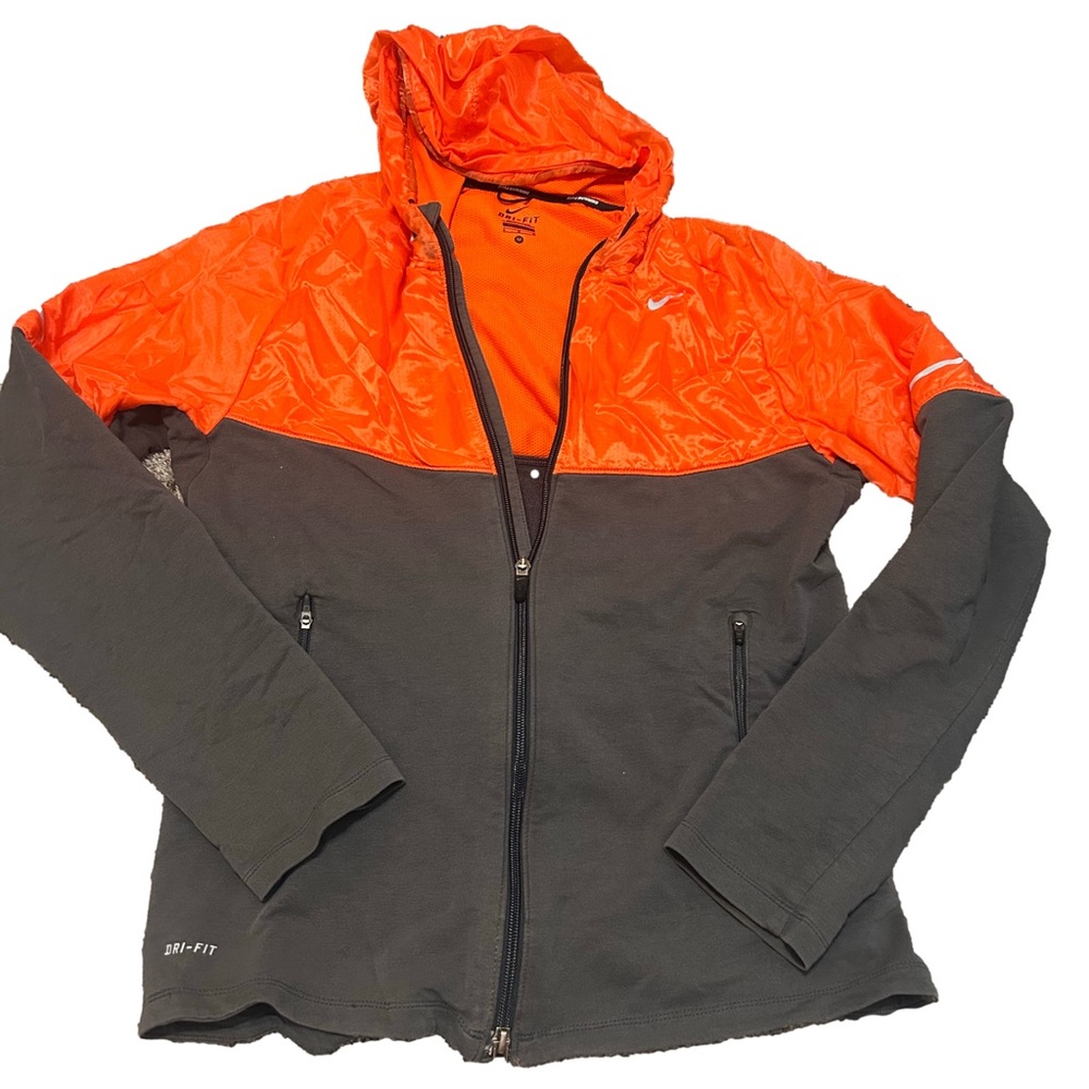 Nike Dri-FIT Hooded Full-Zip Jacket – Orange/Black – Size Medium - Picture 1 of 5